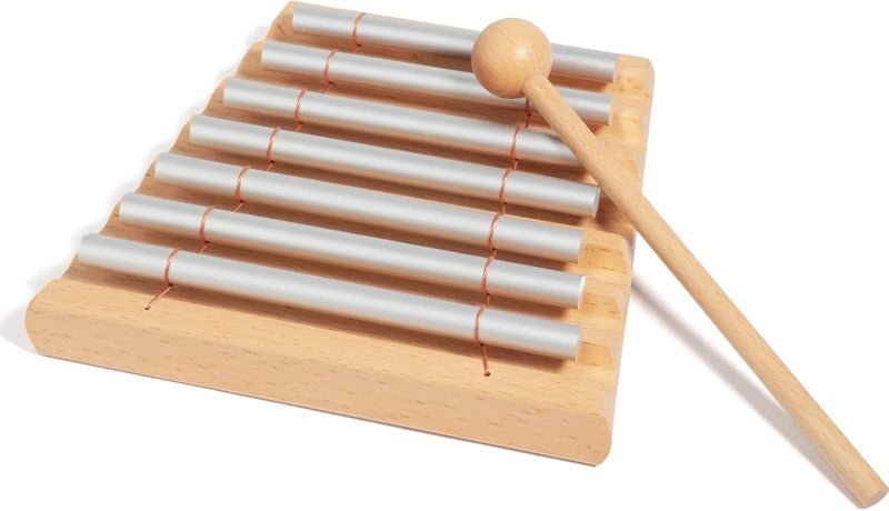 Aemrovi 7-Tone Hand Chime with Mallet - Handheld Percussion Instrument with Mallet for Mindfulness, Yoga, Classroom Management and Focus Training - Image 2